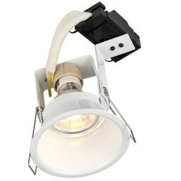 Fixed Round Recess Ceiling Down Light Gloss White Sunken Flush Gu10 Lamp Holder - thumbnail 3