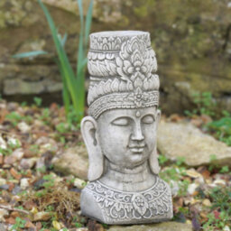 Burgess Tealight Thai Buddha Stone Statue Oriental Monk Vintage British Made Garden Outdoor Ornament - thumbnail 3