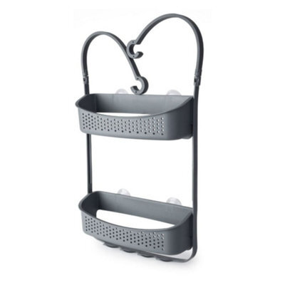 Blue Canyon Double Hanging Shower Caddy - Grey - Bathroom Shower Caddy Organiser With Dual Storage Baskets - Stylish Shower Caddy