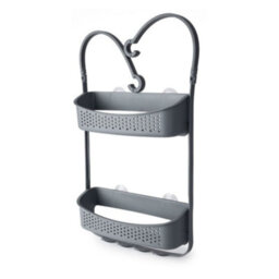 Blue Canyon Double Hanging Shower Caddy - Grey - Bathroom Shower Caddy Organiser With Dual Storage Baskets - Stylish Shower Caddy