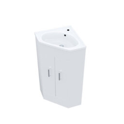 Nes Home Modern Corner Basin Sink 550 mm White Vanity Cabinet Floor Standing - thumbnail 5