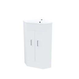 Nes Home Modern Corner Basin Sink 550 mm White Vanity Cabinet Floor Standing - thumbnail 4