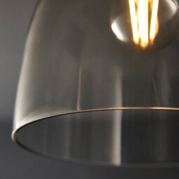 Luminosa Lighting Luminosa Alessandria Bowl Semi Flush Ceiling Light Smokey Grey Tinted Glass, Black Chrome Plate - thumbnail 6