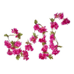 Homescapes Set Of 3 Cream, Cerise & Pink Artificial Blossom Flower Garlands, 5 Ft - thumbnail 3