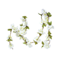 Homescapes Set Of 3 Cream, Cerise & Pink Artificial Blossom Flower Garlands, 5 Ft - thumbnail 2