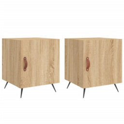 Berkfield Bedside Cabinets 2 Pcs Sonoma Oak 40X40X50 Cm Engineered Wood - thumbnail 2
