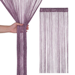 Neel Blue String Curtains Glitter Fringe Panel Fly Screen Doorway Tassel Curatin, 200Cm X 90Cm - Dark Purple - thumbnail 1