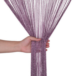 Neel Blue String Curtains Glitter Fringe Panel Fly Screen Doorway Tassel Curatin, 200Cm X 90Cm - Dark Purple - thumbnail 5