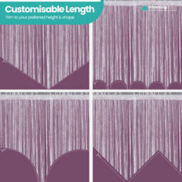 Neel Blue String Curtains Glitter Fringe Panel Fly Screen Doorway Tassel Curatin, 200Cm X 90Cm - Dark Purple - thumbnail 8
