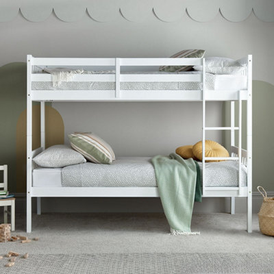 Essentials White Wooden Single Bunk Bed Frame - image 1