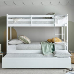 Essentials White Wooden Single Bunk Bed Frame - thumbnail 3