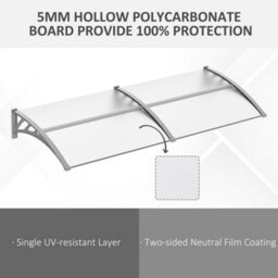 Outsunny Door Canopy Awning Outdoor Window Rain Shelter For Door 196 X 75Cm - thumbnail 4