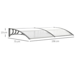 Outsunny Door Canopy Awning Outdoor Window Rain Shelter For Door 196 X 75Cm - thumbnail 3