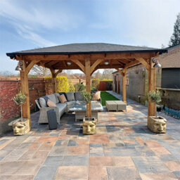 Dunster House Wooden Gazebo Leviathan 4M X 3M Heavy Duty With Roof Shingles - thumbnail 8