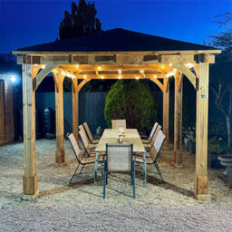 Dunster House Wooden Gazebo Leviathan 4M X 3M Heavy Duty With Roof Shingles - thumbnail 4