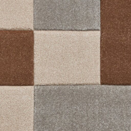 Beige Grey Modern Bordered Chequered Geometric Rug For Dining Room-120Cm X 170Cm - thumbnail 3