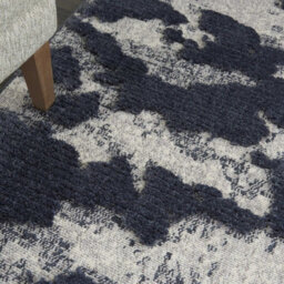 Blue Grey Abstract Modern Easy To Clean Rug For Bedroom & Living Room-160Cm X 221Cm - thumbnail 3