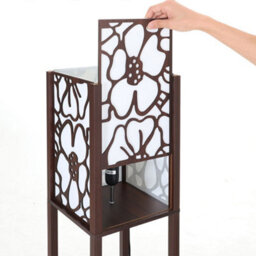 Darphe Multifunctional Carved Floor Lamp With Wooden Shelf, Walnut,160Cm - thumbnail 6