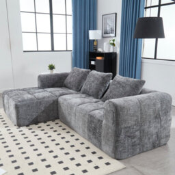 Matteo Oversized Modular L-Shape Cloud Sofa - Gray Chenille - thumbnail 6