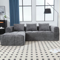 Matteo Oversized Modular L-Shape Cloud Sofa - Gray Chenille - thumbnail 8