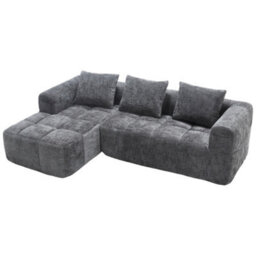 Matteo Oversized Modular L-Shape Cloud Sofa - Gray Chenille - thumbnail 9