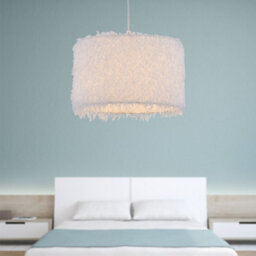 First Choice Lighting Rogers - White Shaggy 30Cm Easy Fit Pendant Shade - thumbnail 3
