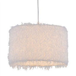 First Choice Lighting Rogers - White Shaggy 30Cm Easy Fit Pendant Shade - thumbnail 2