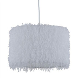 First Choice Lighting Rogers - White Shaggy 30Cm Easy Fit Pendant Shade - thumbnail 1