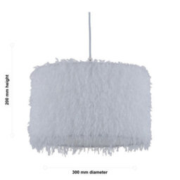 First Choice Lighting Rogers - White Shaggy 30Cm Easy Fit Pendant Shade - thumbnail 5