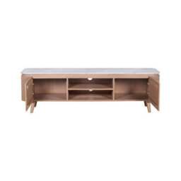 Buttercup Farm Ashford Large Tv Cabinet - Natural Marble And Wood - L40 X W170 X H50 Cm - Brown - thumbnail 4