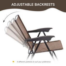 Outsunny Patio Bistro Set Folding Chairs Garden Coffee Table For Balcony Brown - thumbnail 4