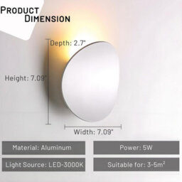 Amorly Led Wall Sconce Indoor Modern Lighting Minimalist Hardwired  For Living Room Bedroom Hallway Warm White 3000K - thumbnail 6