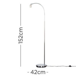 Valuelights Modern Designer Style Polished Chrome Curved Stem Floor Lamp Base - thumbnail 4