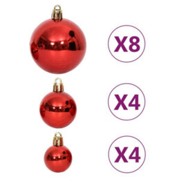 Berkfield 64 Piece Christmas Bauble Set Red And White - thumbnail 7