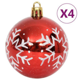 Berkfield 64 Piece Christmas Bauble Set Red And White - thumbnail 4