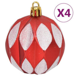 Berkfield 64 Piece Christmas Bauble Set Red And White - thumbnail 5