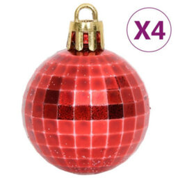 Berkfield 64 Piece Christmas Bauble Set Red And White - thumbnail 8