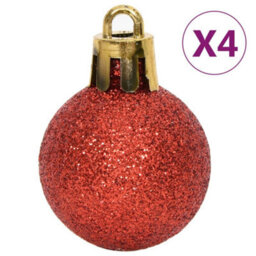 Berkfield 64 Piece Christmas Bauble Set Red And White - thumbnail 9