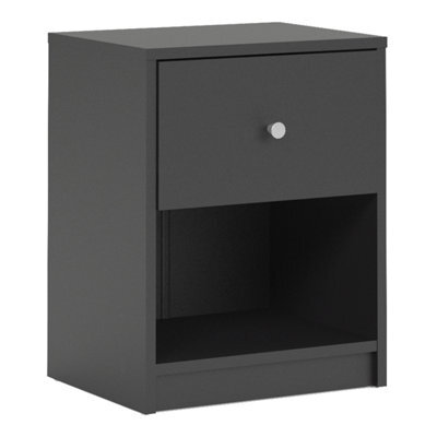 Furniture To Go May Bedside 1 Drawer In Black (W) 37.9 X (H) 48.4 X (D) 30.1Cm - image 1