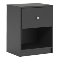 Furniture To Go May Bedside 1 Drawer In Black (W) 37.9 X (H) 48.4 X (D) 30.1Cm - thumbnail 1