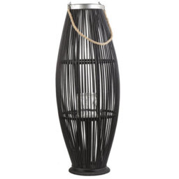 Beliani Lantern Tahiti Bamboo 84 Cm Black