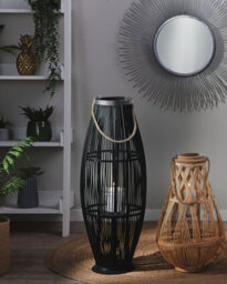 Beliani Lantern Tahiti Bamboo 84 Cm Black - thumbnail 2