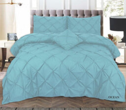 TheWhiteWater Limited Pintuck Duvet Cover Set + Matching Pillowcases, Hand Stitches Quilt Bedding Set - Ocean - thumbnail 6