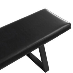 Wyld Haus Balbriggan Large Black Faux Leather Backless Bench For Kitchen And Dining - thumbnail 5