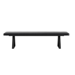 Wyld Haus Balbriggan Large Black Faux Leather Backless Bench For Kitchen And Dining - thumbnail 3