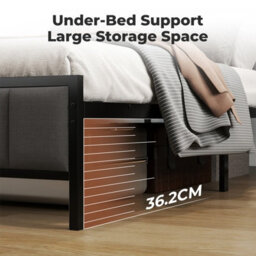 Levede Single Bed Frame Metal Platform Led Headboard Charging Station - thumbnail 6