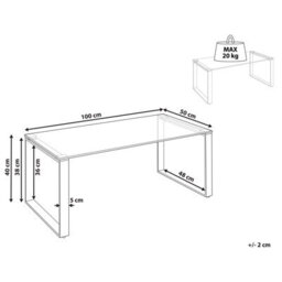 Beliani Coffee Table Tilon Tempered Glass Silver - thumbnail 3