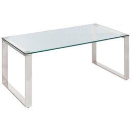 Beliani Coffee Table Tilon Tempered Glass Silver