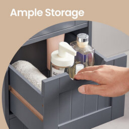 Songmics Bathroom Floor Storage Cabinet, Freestanding Bathroom Storage Unit With 4 Drawers, 30 X 30 X 82 Cm, Living Room, Kitchen - thumbnail 5