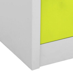 Berkfield Locker Cabinets 5 Pcs Light Grey And Green 90X45X92.5 Cm Steel - thumbnail 7